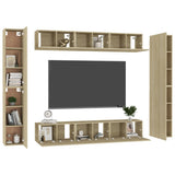 10 Piece TV Cabinet Set Sonoma Oak Engineered Wood 3078980