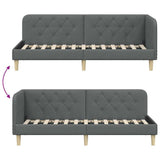 Corner Bed Frame with Headboard Dark Grey 80 x 200 cm Fabric 42016554