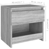 ZNTS Bedside Cabinets 2 pcs Grey Sonoma 40x30x39 cm Engineered Wood 815132