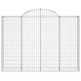 Arched Gabion Baskets 7 pcs 200x30x140/160 cm Galvanised Iron 3146157
