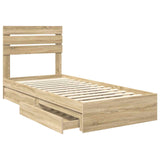Storage Bed with Drawer Sonoma Oak 100 x 200 cm Engineered Wood 3411590