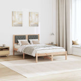 Bed Frame with Headboard Dark Grey 120 x 190 cm Solid Pine Wood 878205