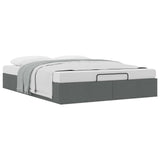 Ottoman Bed Frame Dark Grey Queen Size Fabric 3403069