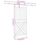 Sliding Door NARVIK Natural and Black 85 x 210 cm 3445367
