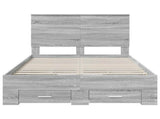 Bed Frame with Drawer Grey Sonoma 120 x 190 cm Engineered Wood 3409672