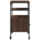 Printer Stand 3-Tier Brown Oak 50x40x76 cm Engineered Wood 842295