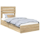 Storage Bed with Drawer Sonoma Oak 75 x 190 cm Engineered Wood 3411605