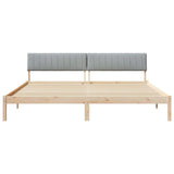 Bed frame Brown and light grey 200 x 200 cm Solid pine wood 3394348