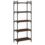Bookcase 5-Tier Brown Oak 60x30x154 cm Engineered Wood 837661