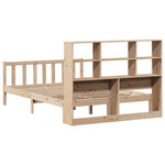 ZNTS Bookcase Bed without Mattress 140x190 cm Solid Wood Pine 3321696