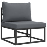Garden Sofa Set with Cushion 4 pcs Black Aluminium 3378860