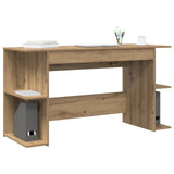 Desk with Shelf Artisan oak 140 x 50 x 75 cm Engineered wood 879648