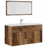 3 Piece Bathroom Furniture Set Old Wood Engineered Wood 3328591