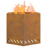 Smokeless Fire Pit Brown 58 x 58 x 51 cm Weathering Steel 858981