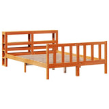 Bed Frame with Headboard without Mattress Wax Brown 140x200 cm 3305779