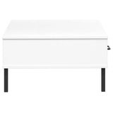 Coffee Table with Metal Legs White Solid Wood Pine OSLO 351038