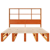Bookcase Bed without Mattress Wax Brown 140x190 cm Solid Wood 3323949