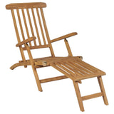 ZNTS Deck Chairs with Footrests 2 pcs Solid Teak Wood 3073291