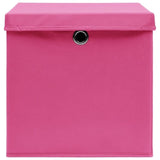 Storage Box Set of 10 Pink Non-woven fabric 28x28x28 cm 325206