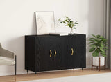 Sideboard Black Oak 90 x 34 x 80 cm Engineered Wood 879581