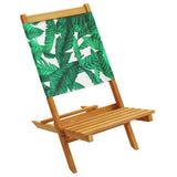 Folding Garden Chairs 8 pcs Green Fabric and Solid Wood 3214651