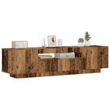 TV Cabinet with LED Lights Old Wood 160x35x40 cm Engineered Wood 856359