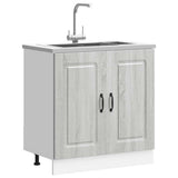 Sink Base Cabinet Kalmar Grey Sonoma 80x46x81.5 cm Engineered Wood 853453
