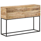 Console Table 110x30x75 cm Solid Wood Rough Mango and Iron 376066