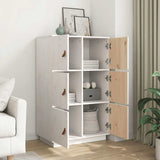 Highboard White 67x40x108.5 cm Solid Wood Pine 820173