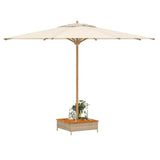 Parasol Base Cover Beige 70x70x25 cm Poly Rattan and Acacia 365954