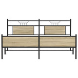 Metal Bed Frame without Mattress Sonoma Oak 160x200 cm 3325124