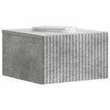 Wall-Mounted Bedside Cabinet with Drawer 2 pcs Concrete Grey 898432