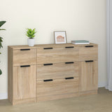 3 Piece Sideboard Set Sonoma Oak Engineered Wood 3115822
