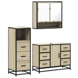 3 Piece Bathroom Furniture Set Sonoma Oak Engineered Wood 3301051