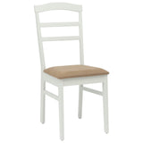 Dining Chair 2 pcs White and Brown Solid Rubber Wood 42020499