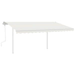 Awning Post Set White 450x245 cm Iron 315094