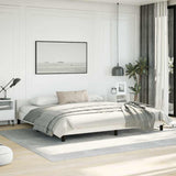 Bed Frame without Mattress White California King Faux Leather 347536