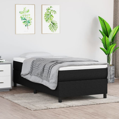 Box Spring Bed Frame Black Single Fabric 3121198