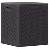 Garden Storage Box 90L Black PP Rattan 151227