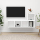2 Piece TV Cabinet Set White Engineered Wood 3079799