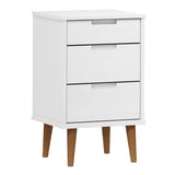 Bedside Cabinet MOLDE White 40x35x65 cm Solid Wood Pine 350499