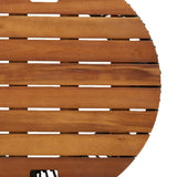 Garden Side Tables 2 pcs with Wooden Top Black Poly Rattan 366291