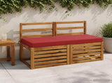 2-Piece Bench Cushions SOEST 2 pcs 100% Polyester Wine Red 950181
