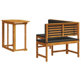 ZNTS Corner Sofa Set Set of 2 Brown Solid Acacia wood Foldable 3329100