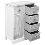 Sideboard with 10 Drawers Grey 113x30x79 cm Wood 284173