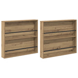 Magazine Rack 2 pcs Artisan Oak 80 x 12 x 70 cm Engineered Wood 890851