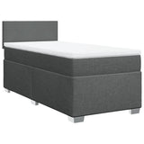 Box Spring Bed with Mattress Dark Grey 100x200 cm Fabric 3285793