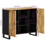 Sideboard with 2 Doors 90x33x75 cm Solid Wood Mango 352925