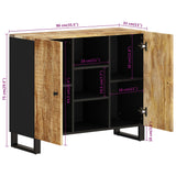 Sideboard with 2 Doors 90x33x75 cm Solid Wood Mango 352925