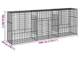 Gabion Basket with Cover 300x50x150 cm Galvanised Iron 3295156